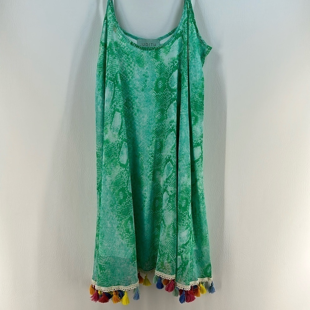 Judith March Swimsuit Cover Up Dress With Tassels, S